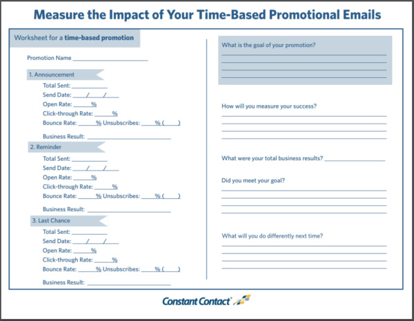 Email Marketing - Sales Worksheet